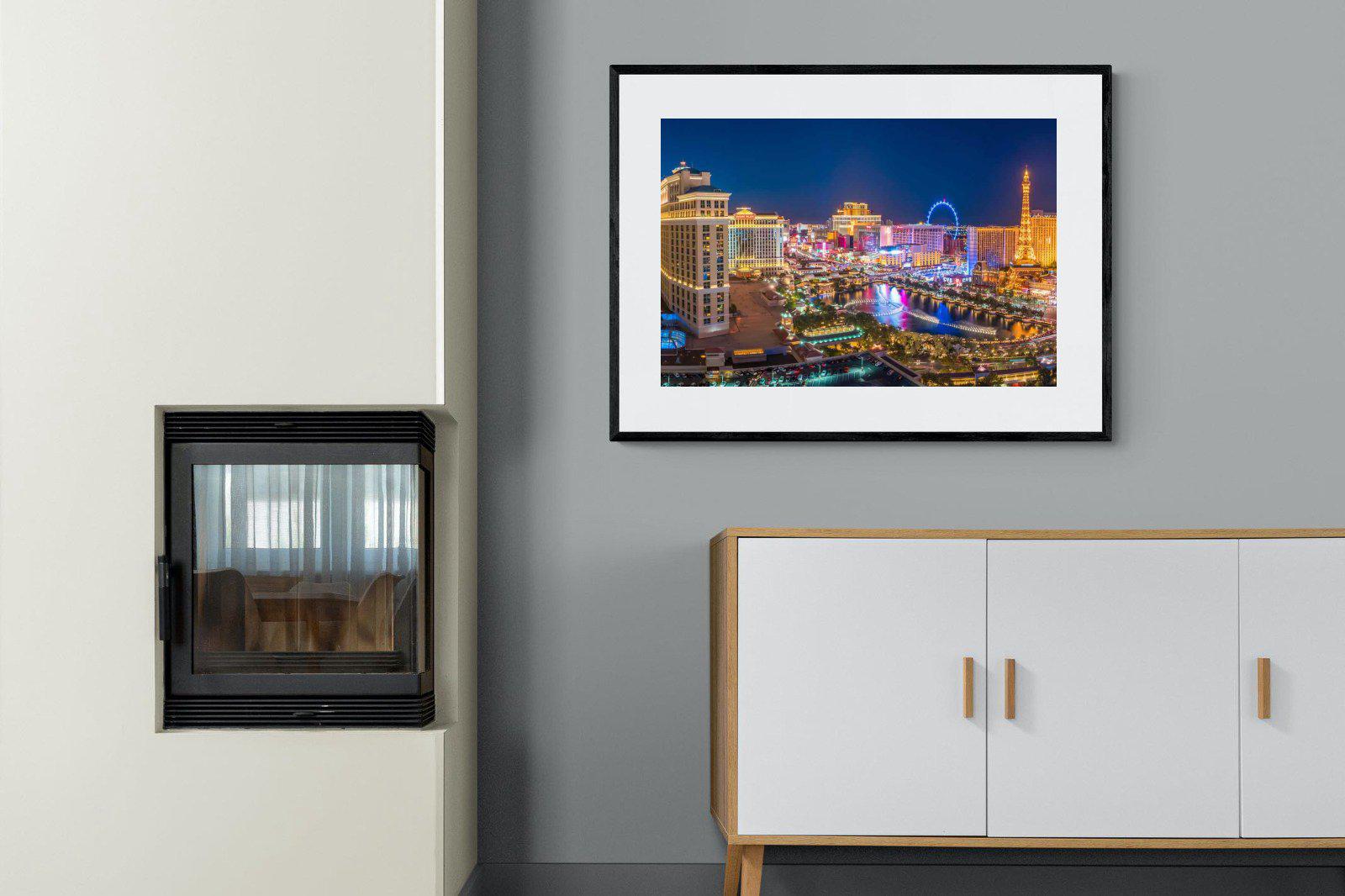 Las Vegas-Wall_Art-100 x 75cm-Framed Print-Black-Pixalot