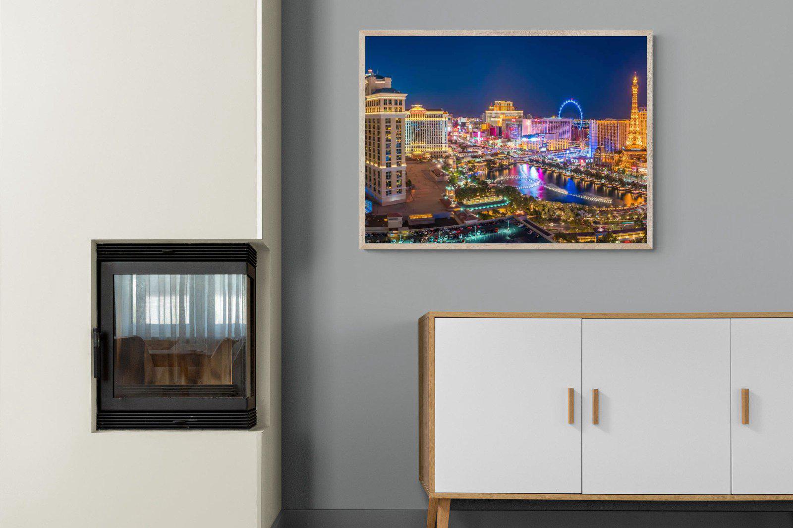 Las Vegas-Wall_Art-100 x 75cm-Mounted Canvas-Wood-Pixalot