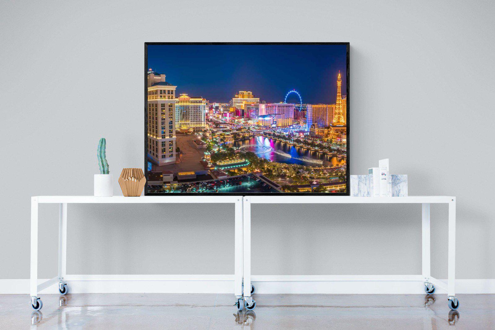 Las Vegas-Wall_Art-120 x 90cm-Mounted Canvas-Black-Pixalot