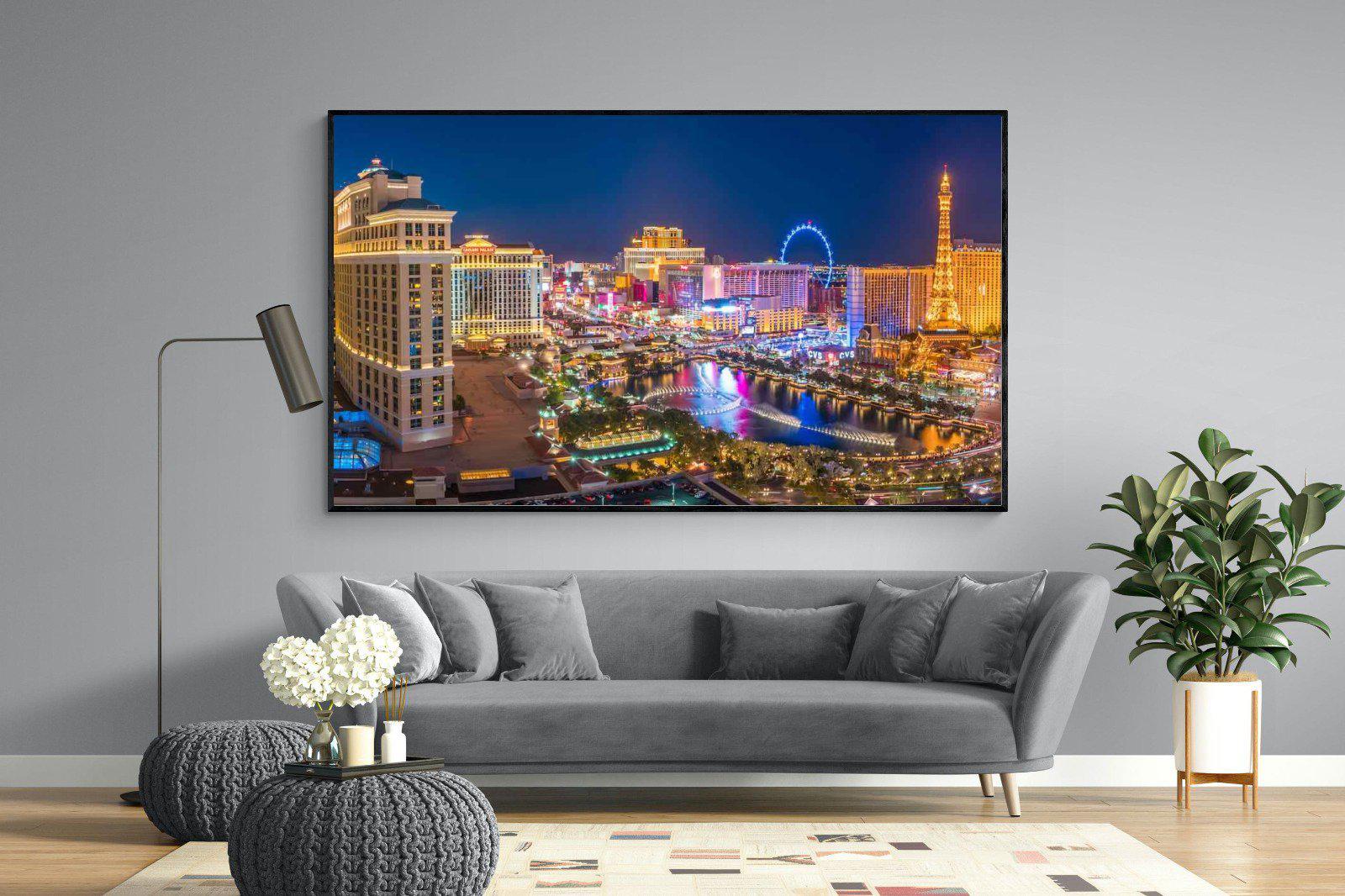 Las Vegas-Wall_Art-220 x 130cm-Mounted Canvas-Black-Pixalot