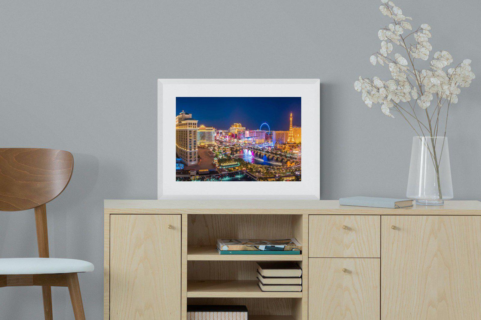 Las Vegas-Wall_Art-60 x 45cm-Framed Print-White-Pixalot
