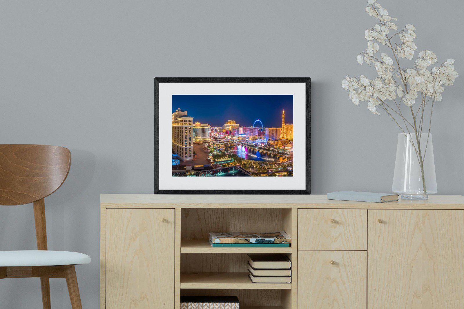 Las Vegas-Wall_Art-60 x 45cm-Framed Print-Black-Pixalot