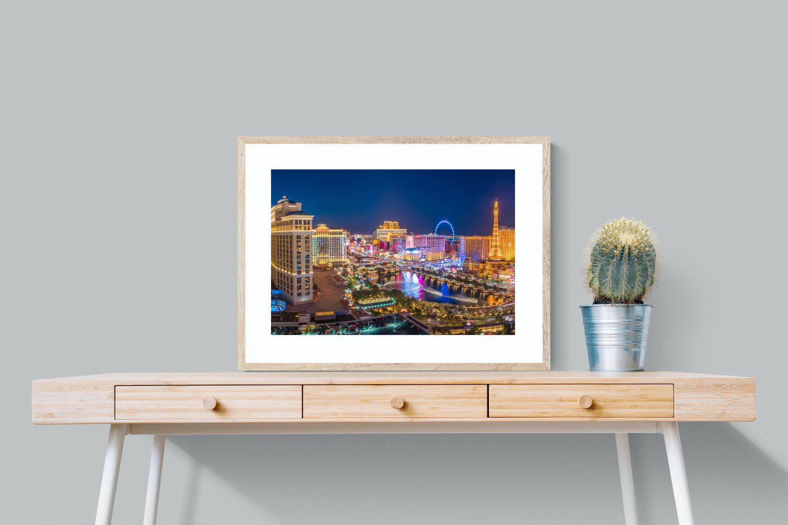 Las Vegas-Wall_Art-80 x 60cm-Framed Print-Wood-Pixalot