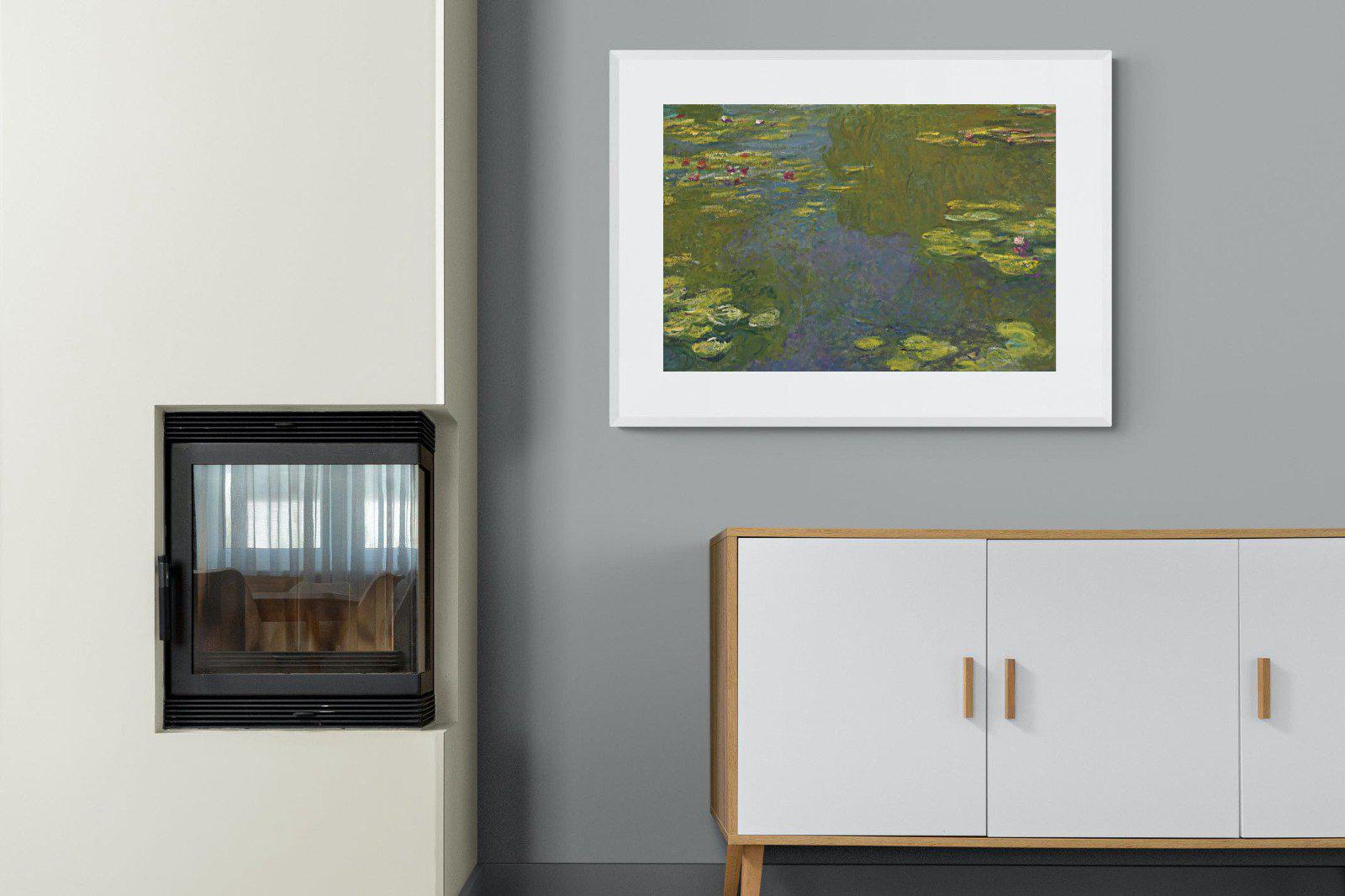 Le Bassin Aux Nymphéas-Wall_Art-100 x 75cm-Framed Print-White-Pixalot