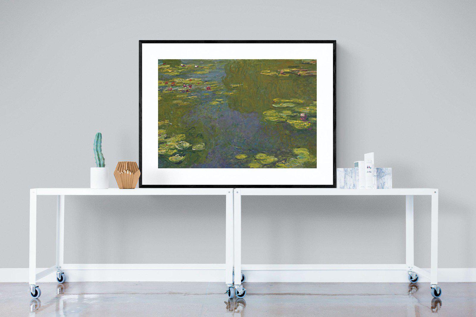Le Bassin Aux Nymphéas-Wall_Art-120 x 90cm-Framed Print-Black-Pixalot