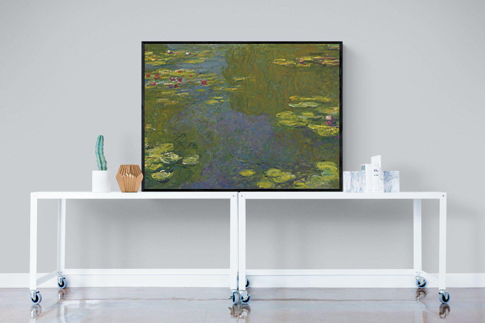 Le Bassin Aux Nymphéas-Wall_Art-120 x 90cm-Mounted Canvas-Black-Pixalot