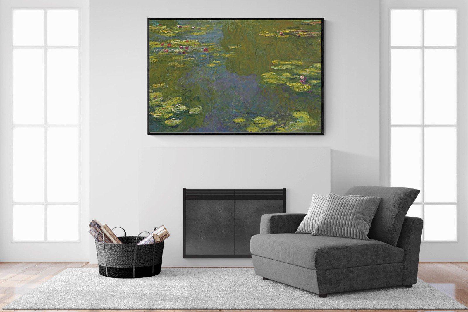 Le Bassin Aux Nymphéas-Wall_Art-150 x 100cm-Mounted Canvas-Black-Pixalot
