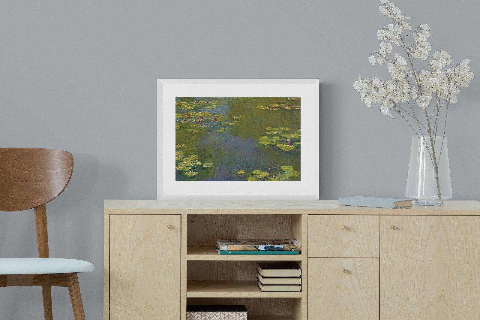 Le Bassin Aux Nymphéas-Wall_Art-60 x 45cm-Framed Print-White-Pixalot