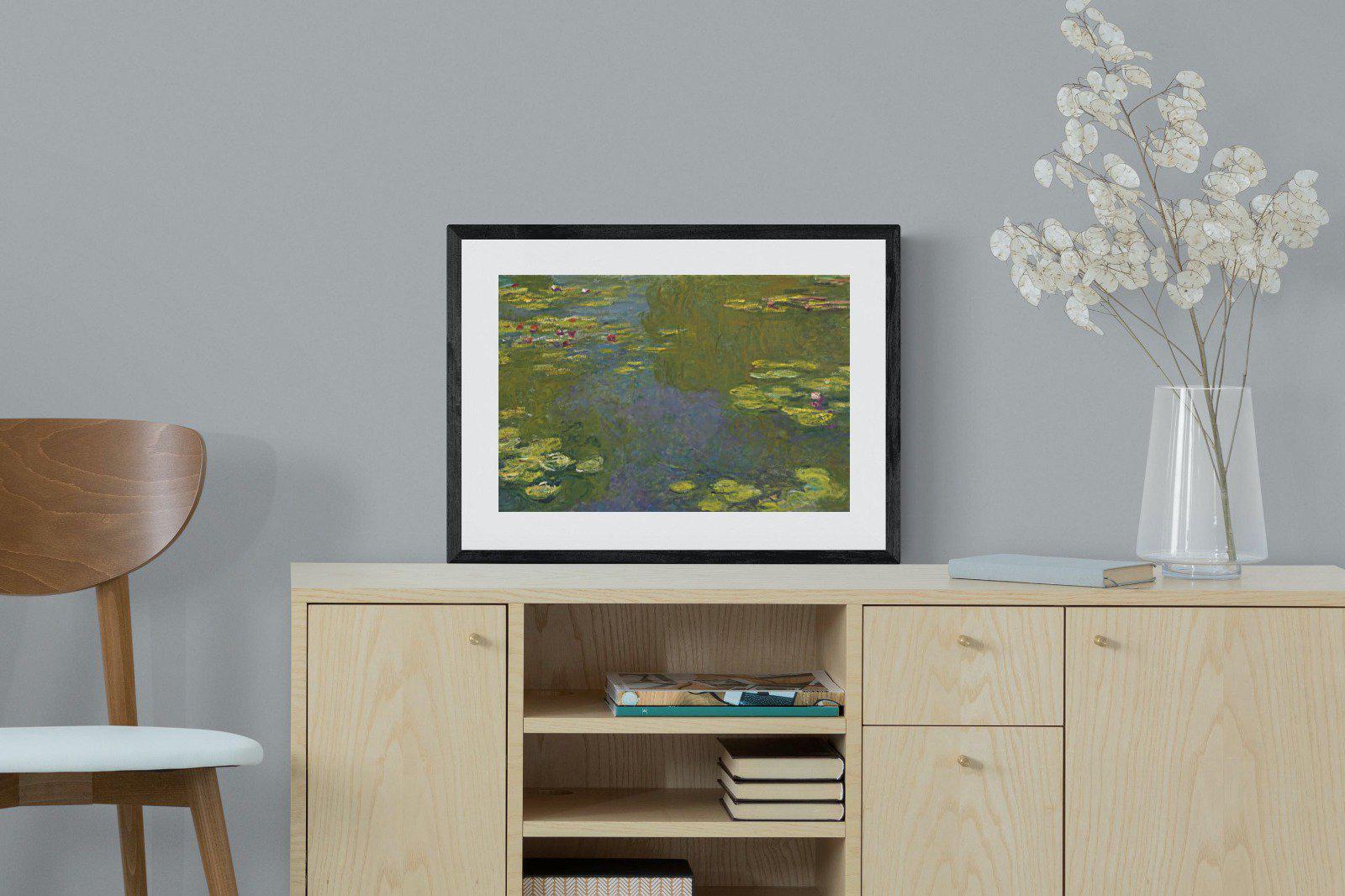 Le Bassin Aux Nymphéas-Wall_Art-60 x 45cm-Framed Print-Black-Pixalot