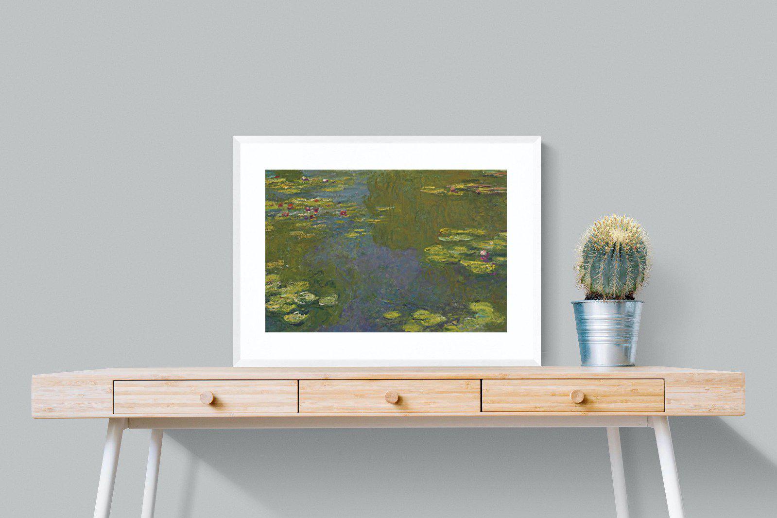 Le Bassin Aux Nymphéas-Wall_Art-80 x 60cm-Framed Print-White-Pixalot