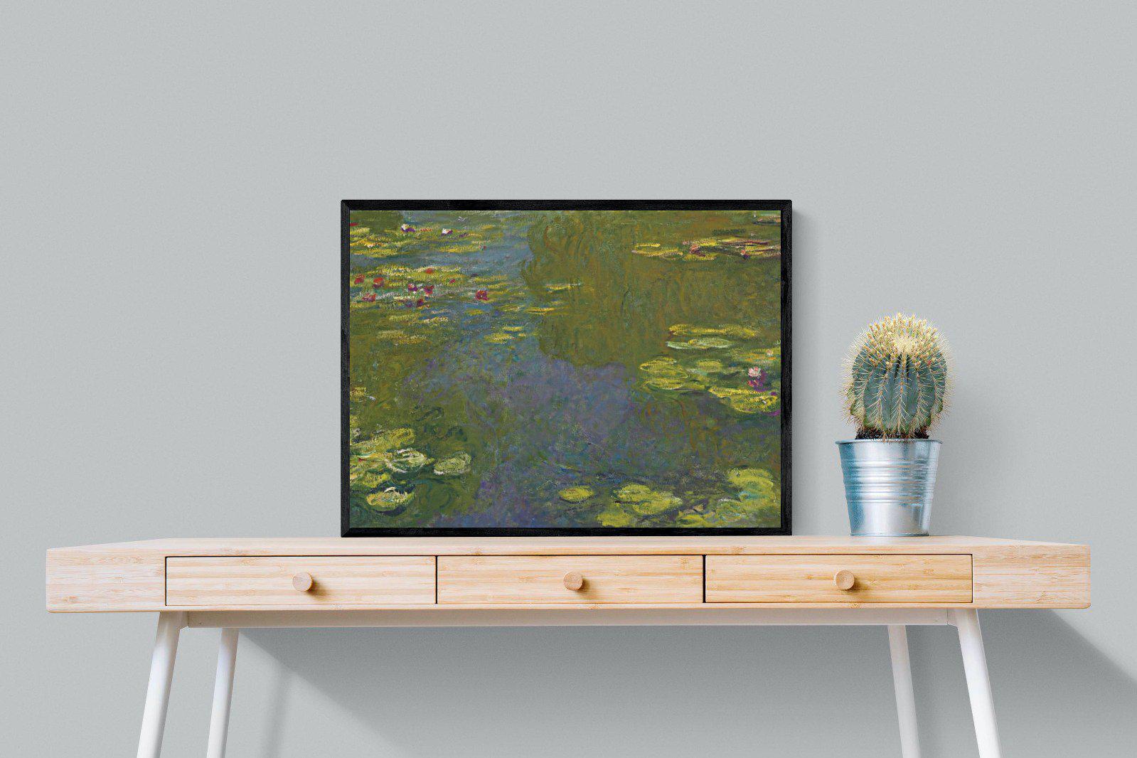 Le Bassin Aux Nymphéas-Wall_Art-80 x 60cm-Mounted Canvas-Black-Pixalot