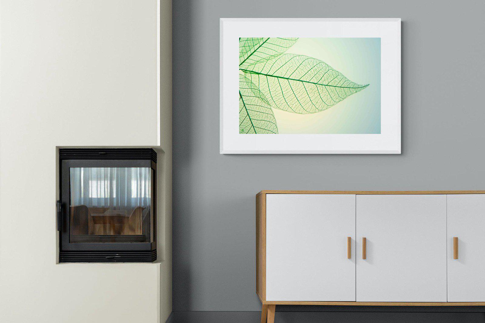 Leaf-Wall_Art-100 x 75cm-Framed Print-White-Pixalot