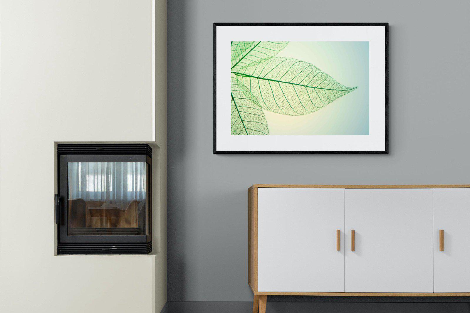 Leaf-Wall_Art-100 x 75cm-Framed Print-Black-Pixalot