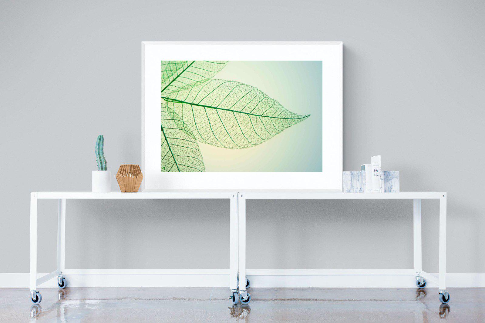 Leaf-Wall_Art-120 x 90cm-Framed Print-White-Pixalot