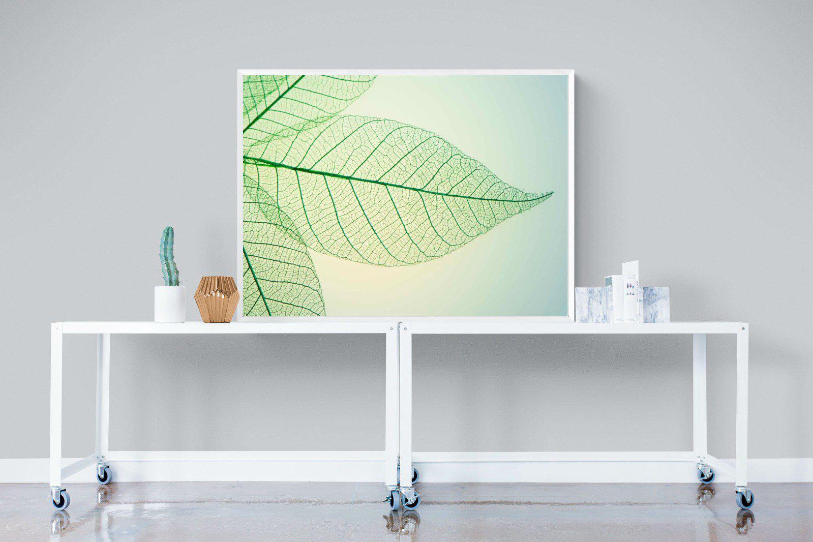 Leaf-Wall_Art-120 x 90cm-Mounted Canvas-White-Pixalot