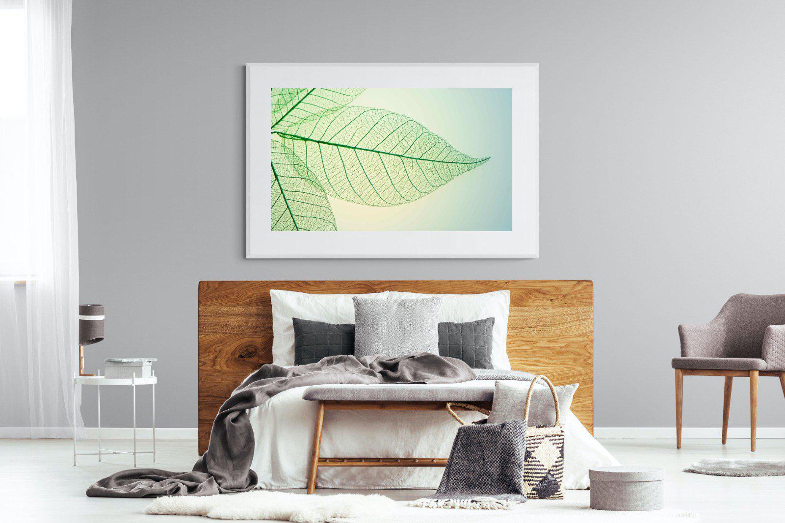 Leaf-Wall_Art-150 x 100cm-Framed Print-White-Pixalot
