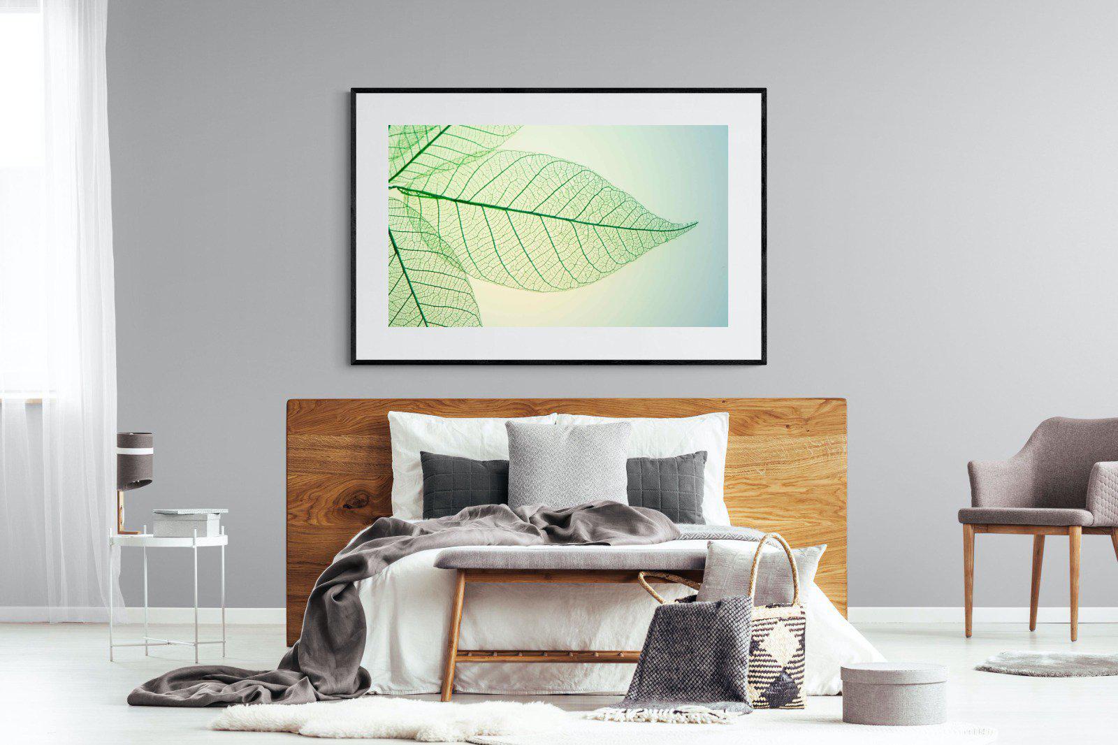 Leaf-Wall_Art-150 x 100cm-Framed Print-Black-Pixalot