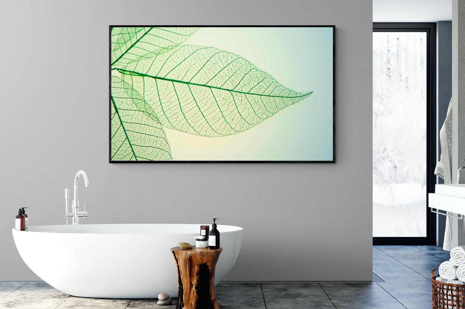 Leaf-Wall_Art-180 x 110cm-Mounted Canvas-Black-Pixalot