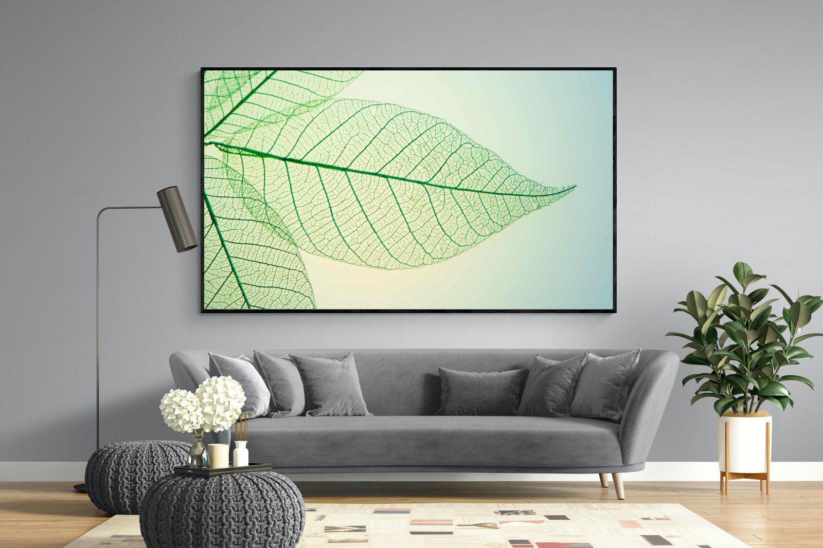 Leaf-Wall_Art-220 x 130cm-Mounted Canvas-Black-Pixalot