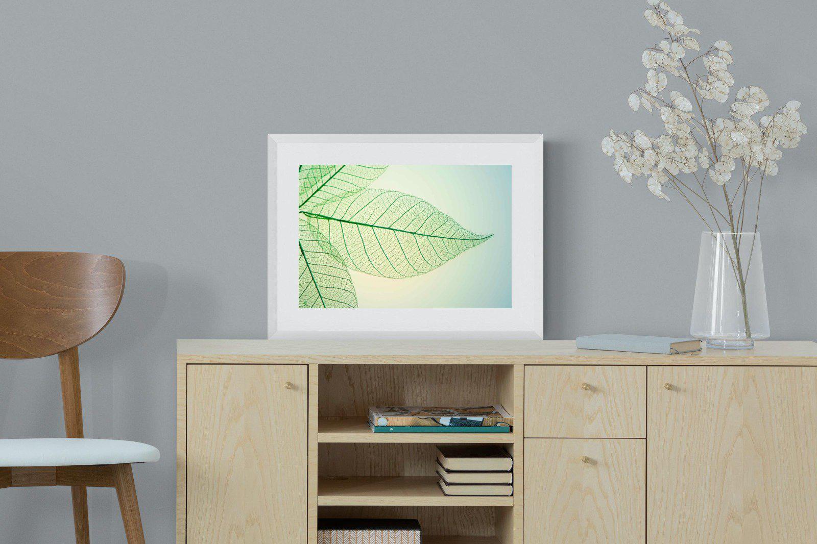 Leaf-Wall_Art-60 x 45cm-Framed Print-White-Pixalot