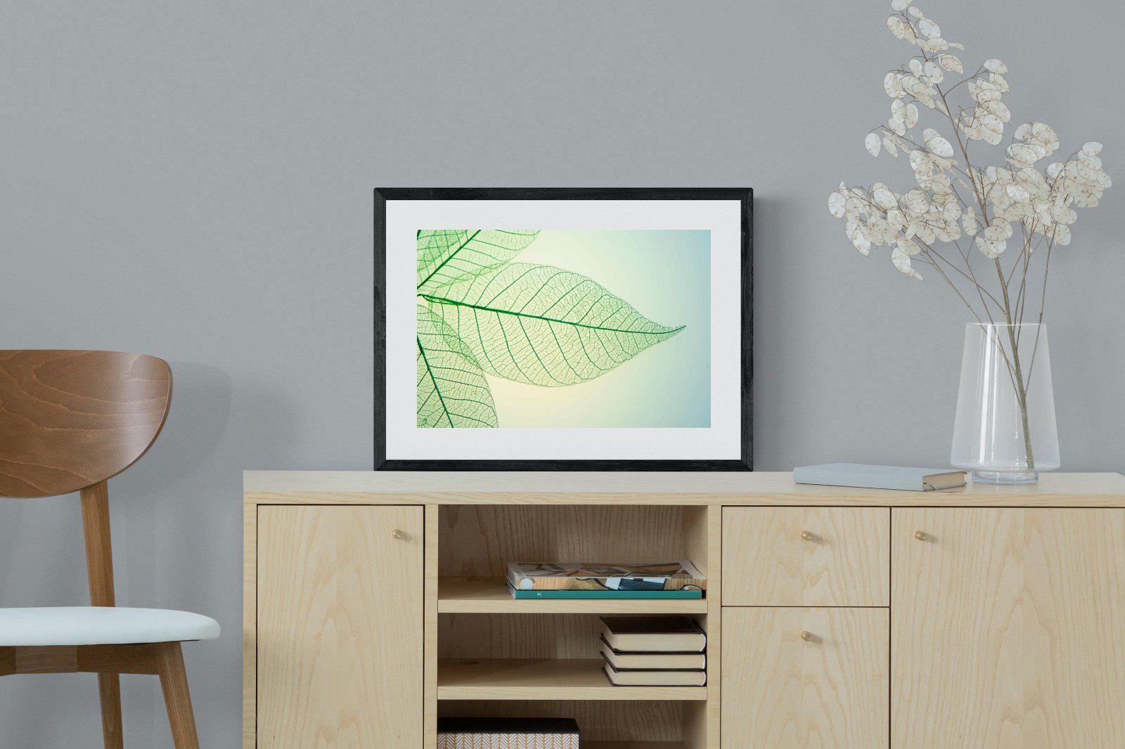 Leaf-Wall_Art-60 x 45cm-Framed Print-Black-Pixalot