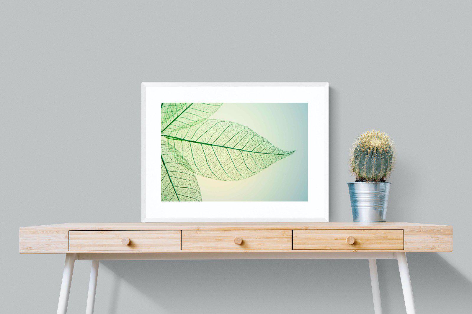 Leaf-Wall_Art-80 x 60cm-Framed Print-White-Pixalot