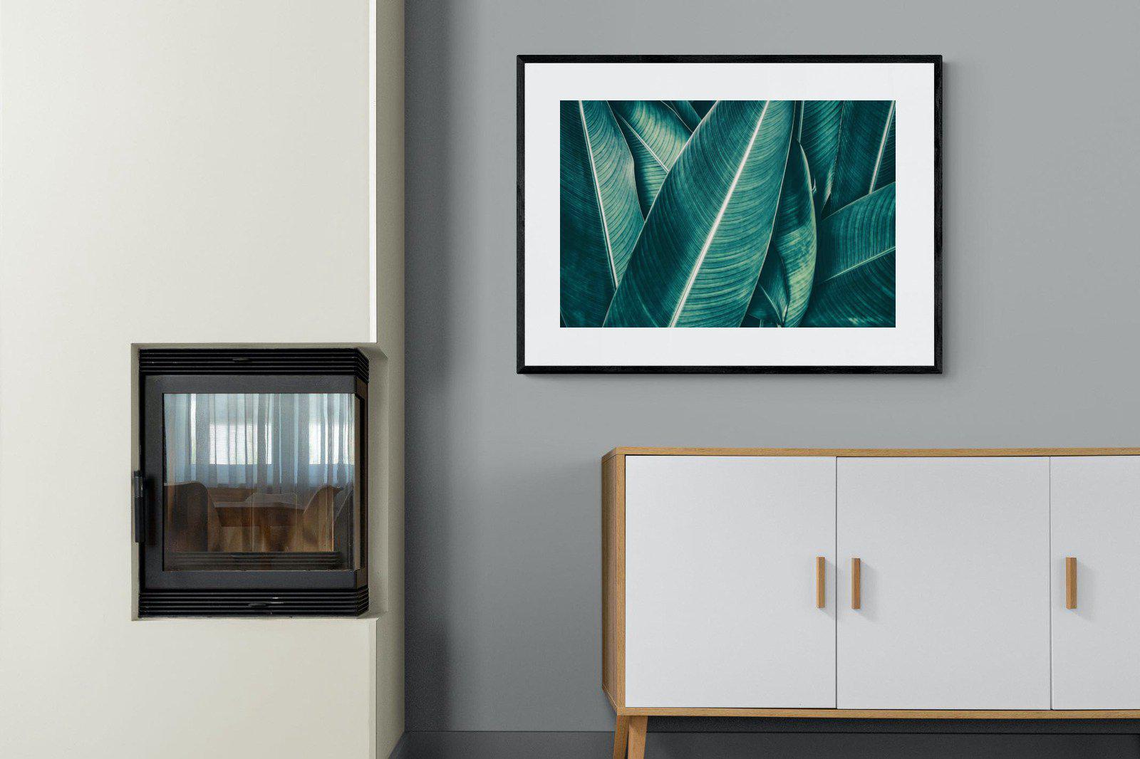 Leafy Greens-Wall_Art-100 x 75cm-Framed Print-Black-Pixalot