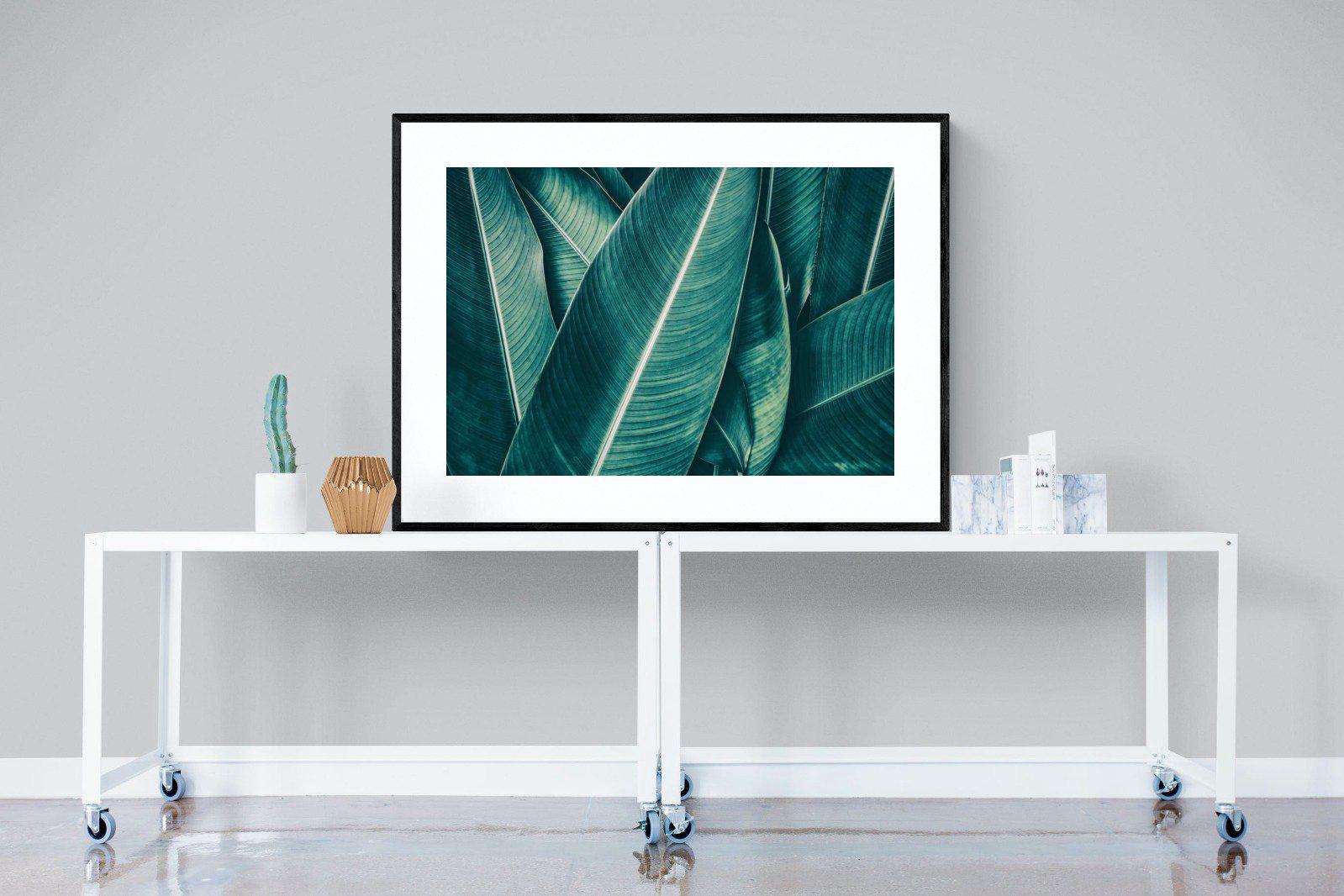Leafy Greens-Wall_Art-120 x 90cm-Framed Print-Black-Pixalot