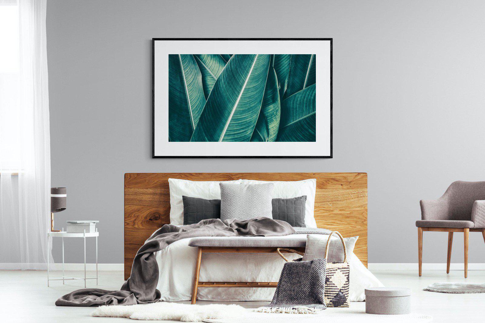 Leafy Greens-Wall_Art-150 x 100cm-Framed Print-Black-Pixalot