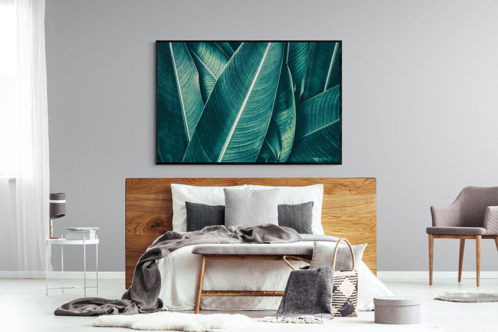 Leafy Greens-Wall_Art-150 x 100cm-Mounted Canvas-Black-Pixalot