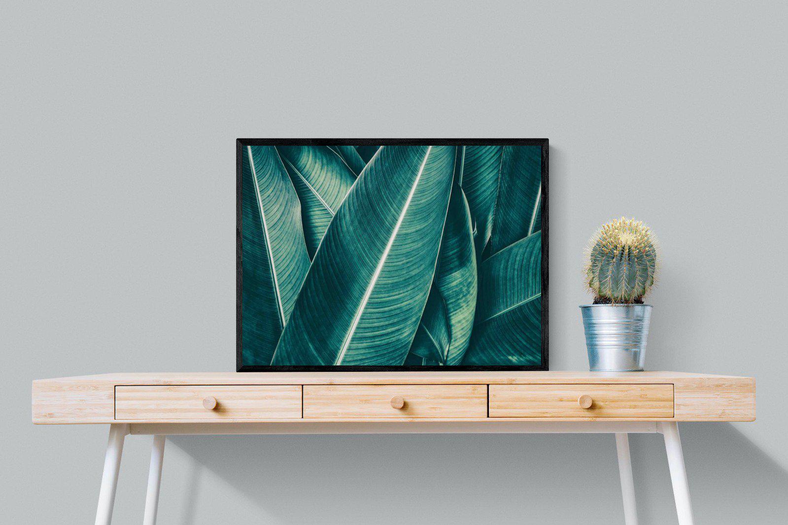 Leafy Greens-Wall_Art-80 x 60cm-Mounted Canvas-Black-Pixalot
