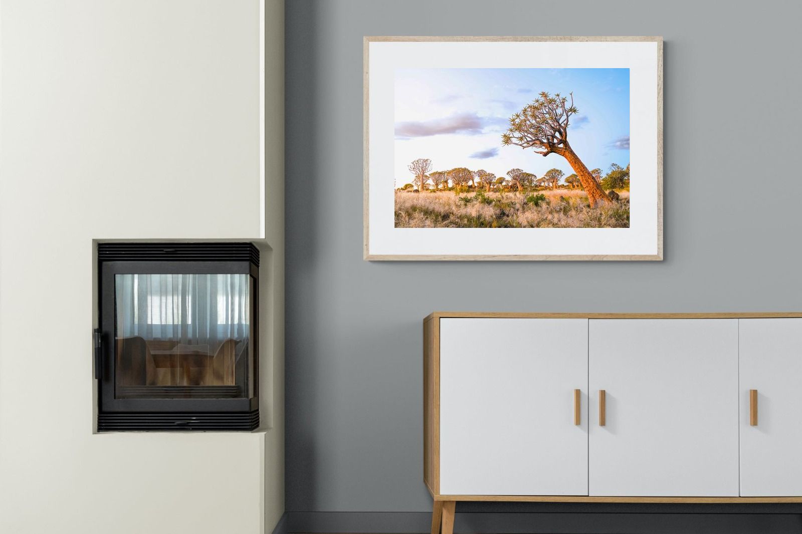 Leaning Baobab-Wall_Art-100 x 75cm-Framed Print-Wood-Pixalot