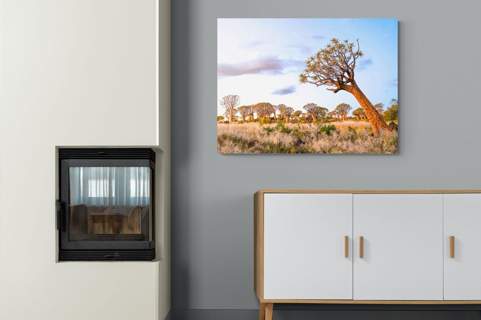Leaning Baobab-Wall_Art-100 x 75cm-Mounted Canvas-No Frame-Pixalot