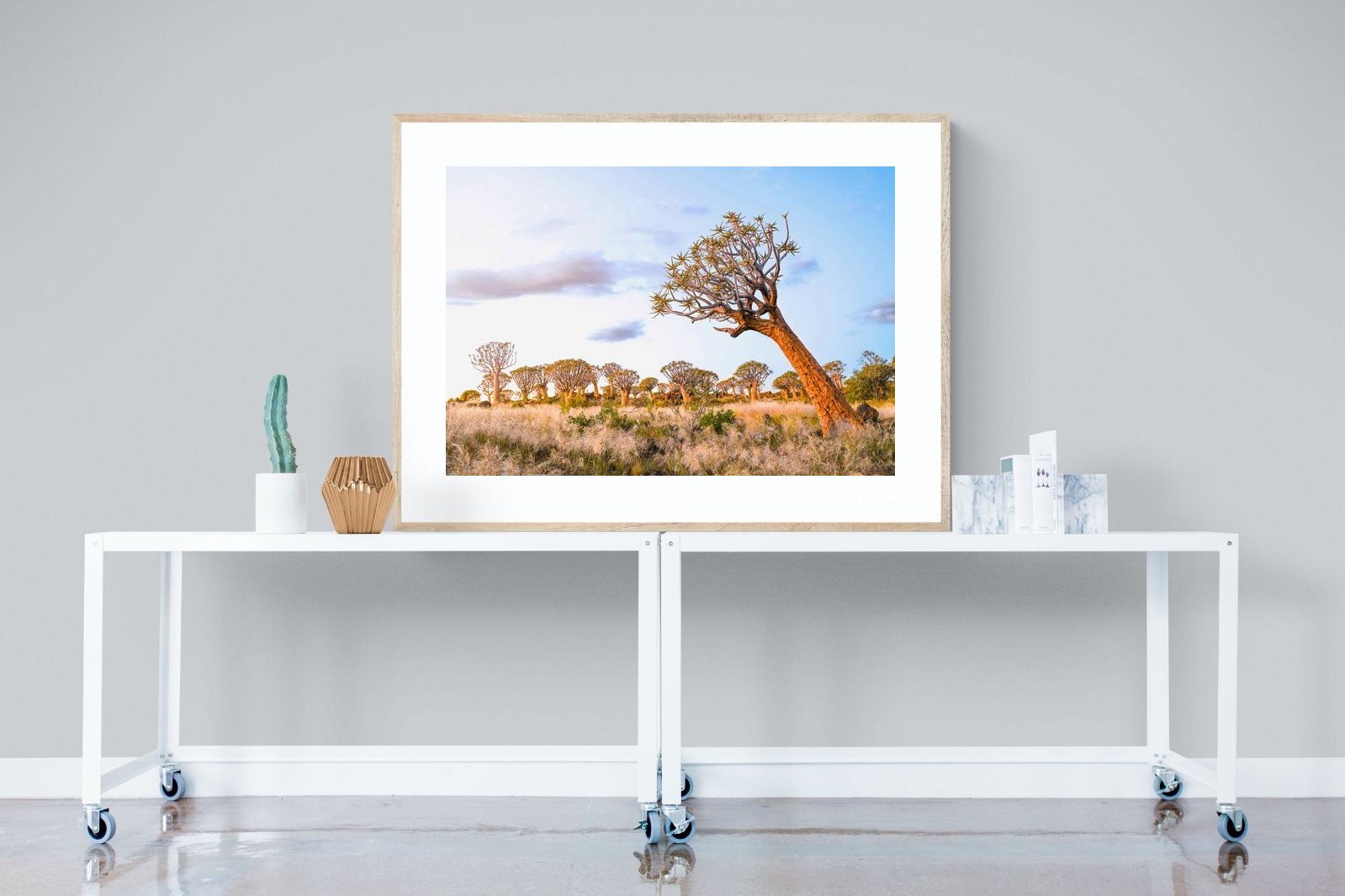 Leaning Baobab-Wall_Art-120 x 90cm-Framed Print-Wood-Pixalot