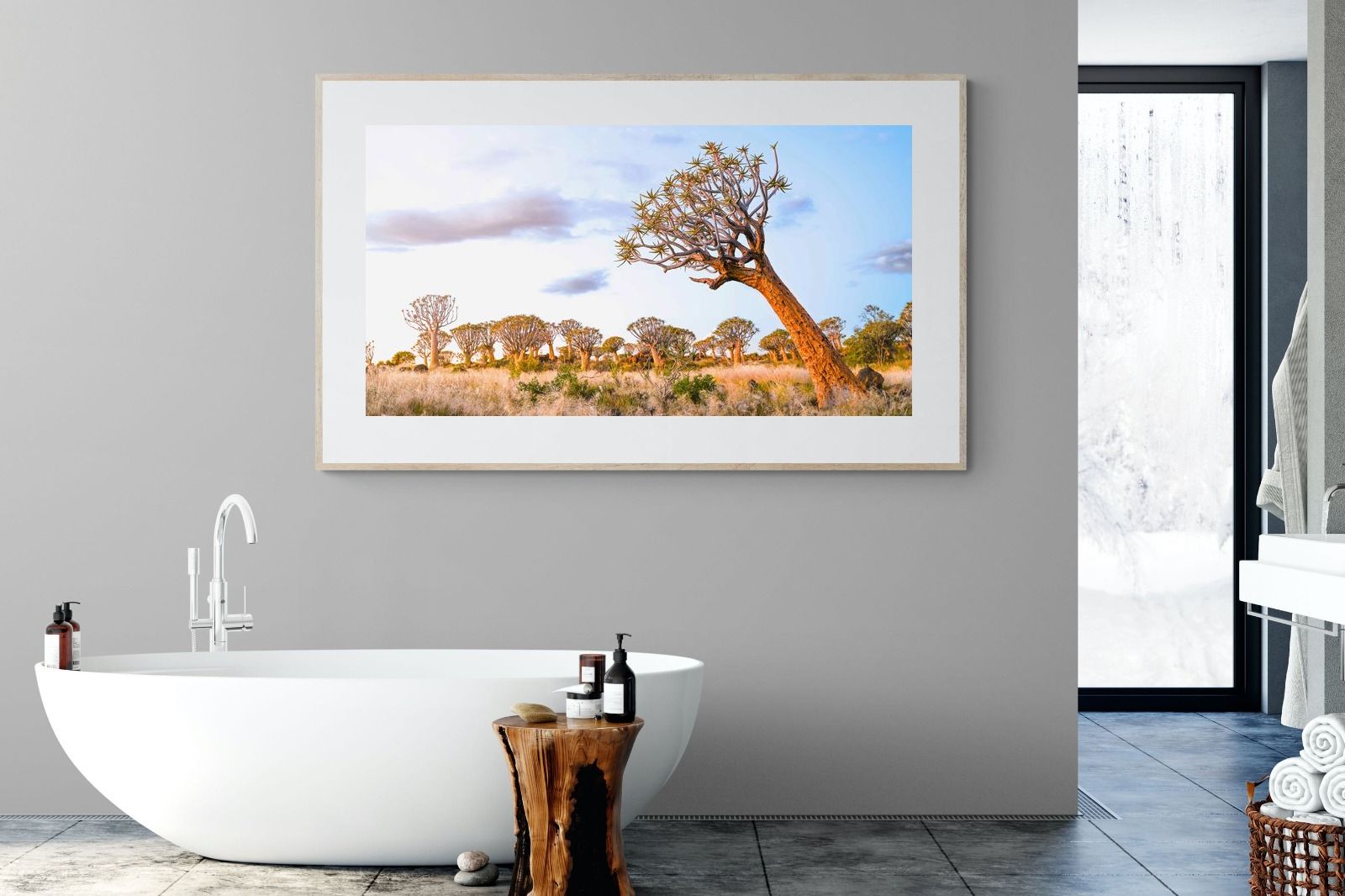 Leaning Baobab-Wall_Art-180 x 110cm-Framed Print-Wood-Pixalot