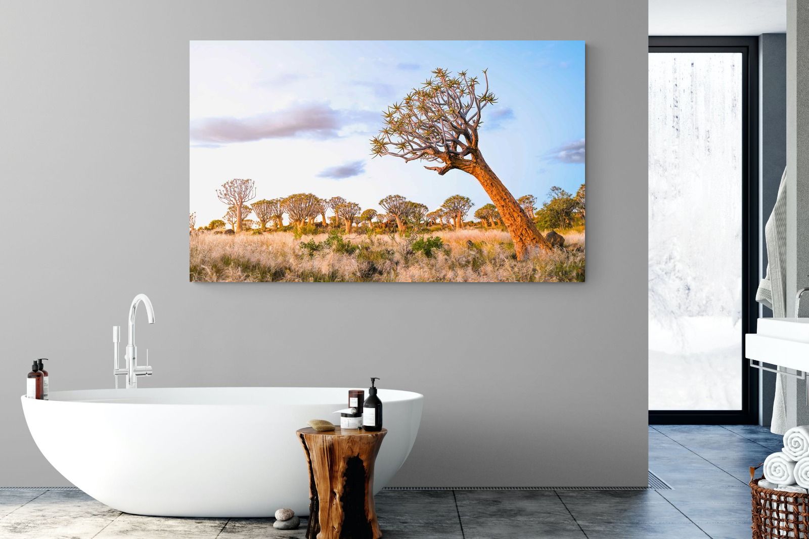 Leaning Baobab-Wall_Art-180 x 110cm-Mounted Canvas-No Frame-Pixalot