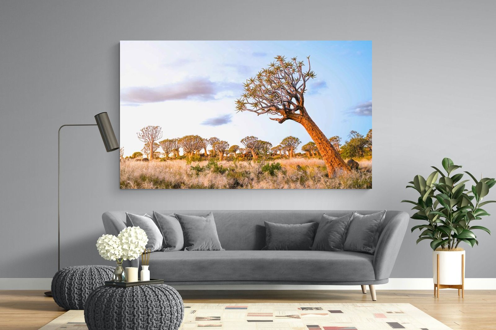 Leaning Baobab-Wall_Art-220 x 130cm-Mounted Canvas-No Frame-Pixalot