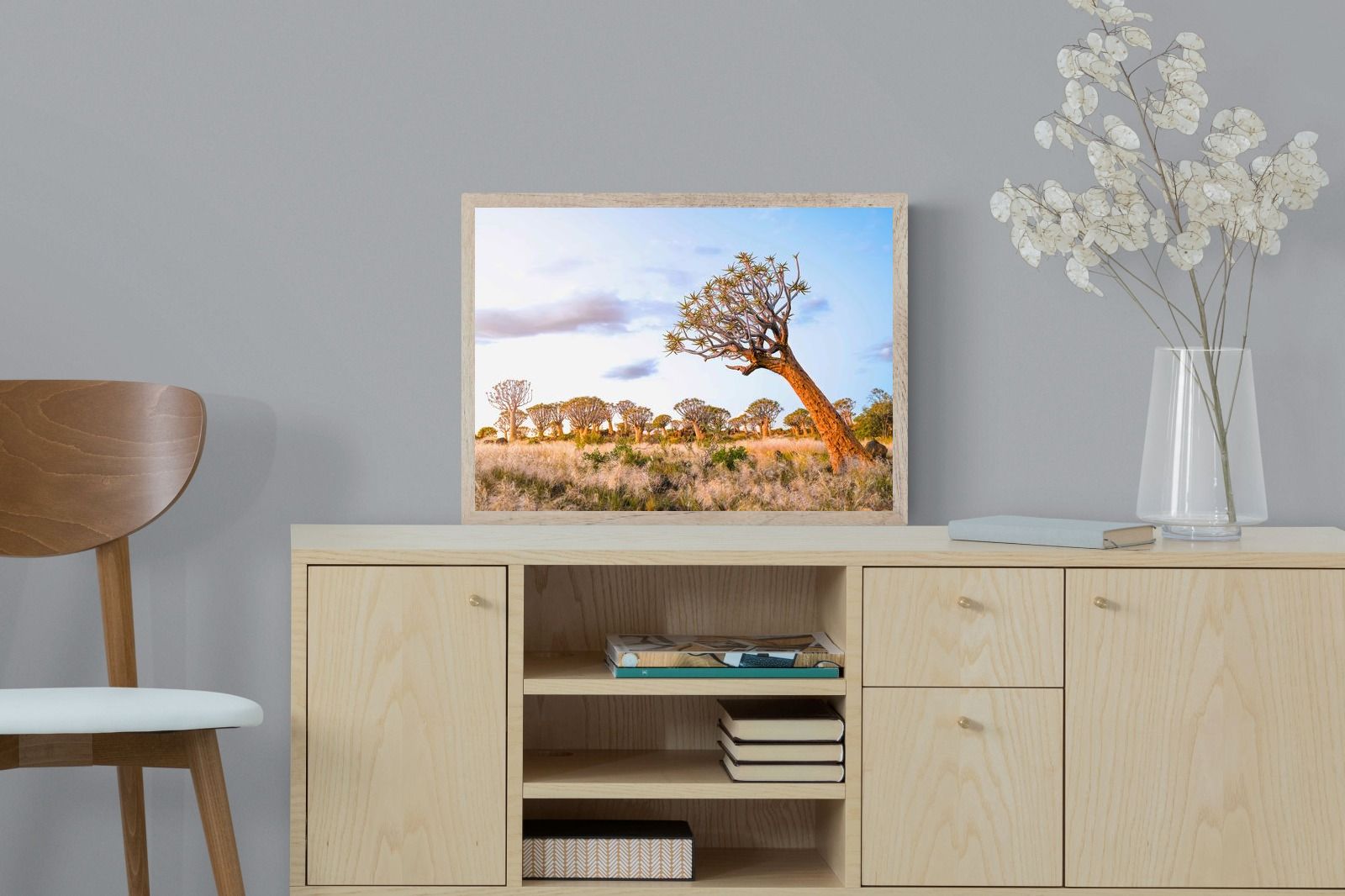 Leaning Baobab-Wall_Art-60 x 45cm-Mounted Canvas-Wood-Pixalot