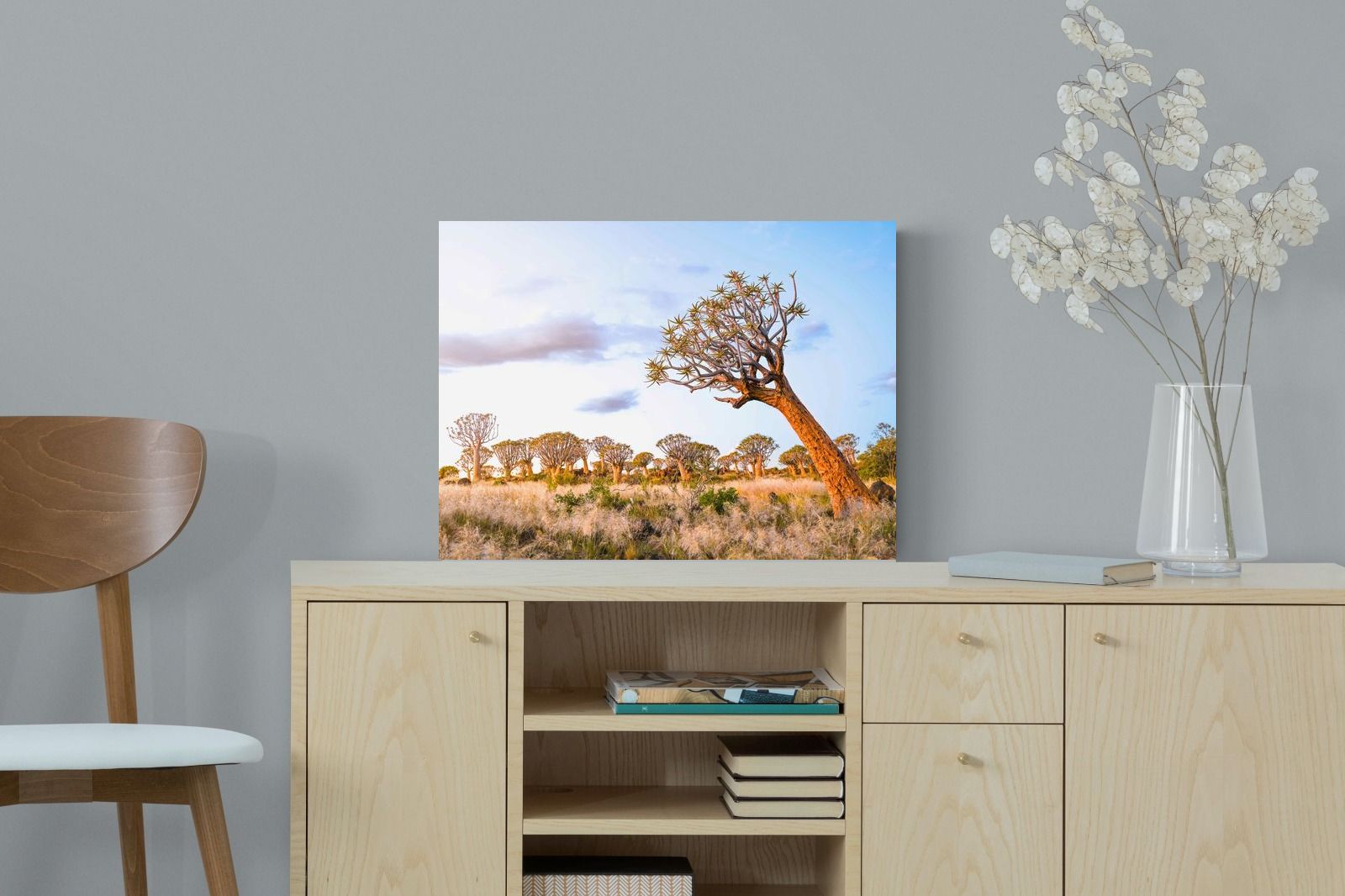 Leaning Baobab-Wall_Art-60 x 45cm-Mounted Canvas-No Frame-Pixalot