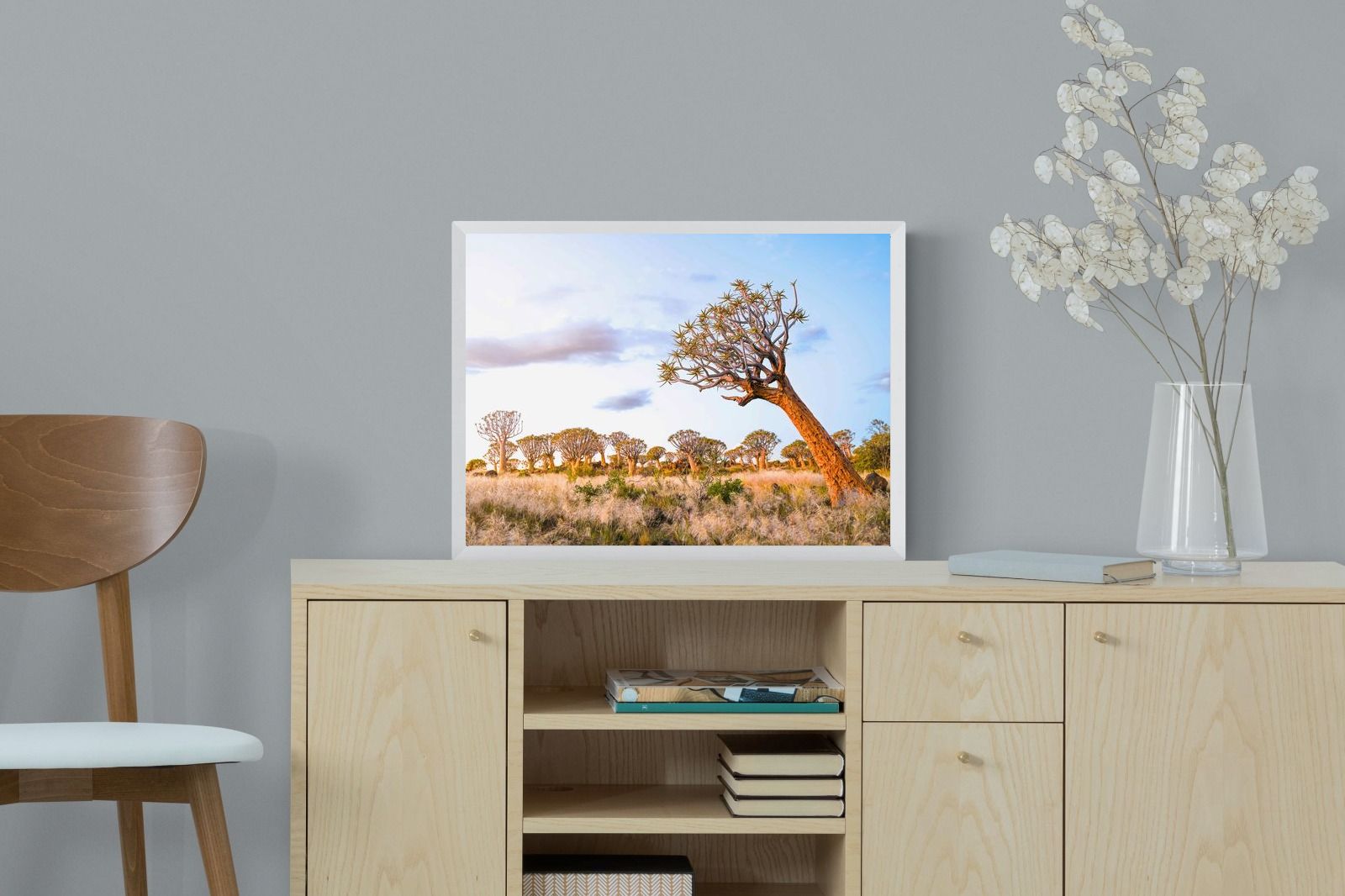 Leaning Baobab-Wall_Art-60 x 45cm-Mounted Canvas-White-Pixalot