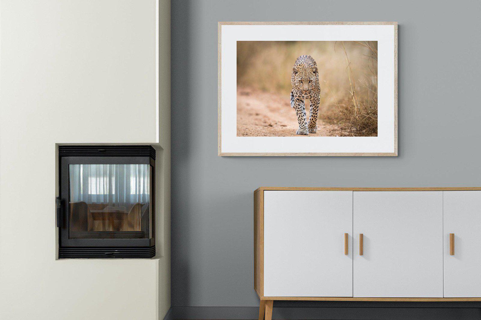 Leopard-Wall_Art-100 x 75cm-Framed Print-Wood-Pixalot