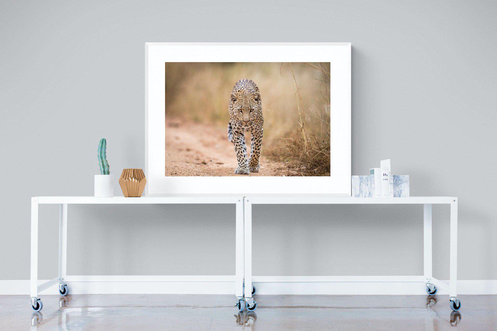 Leopard-Wall_Art-120 x 90cm-Framed Print-White-Pixalot