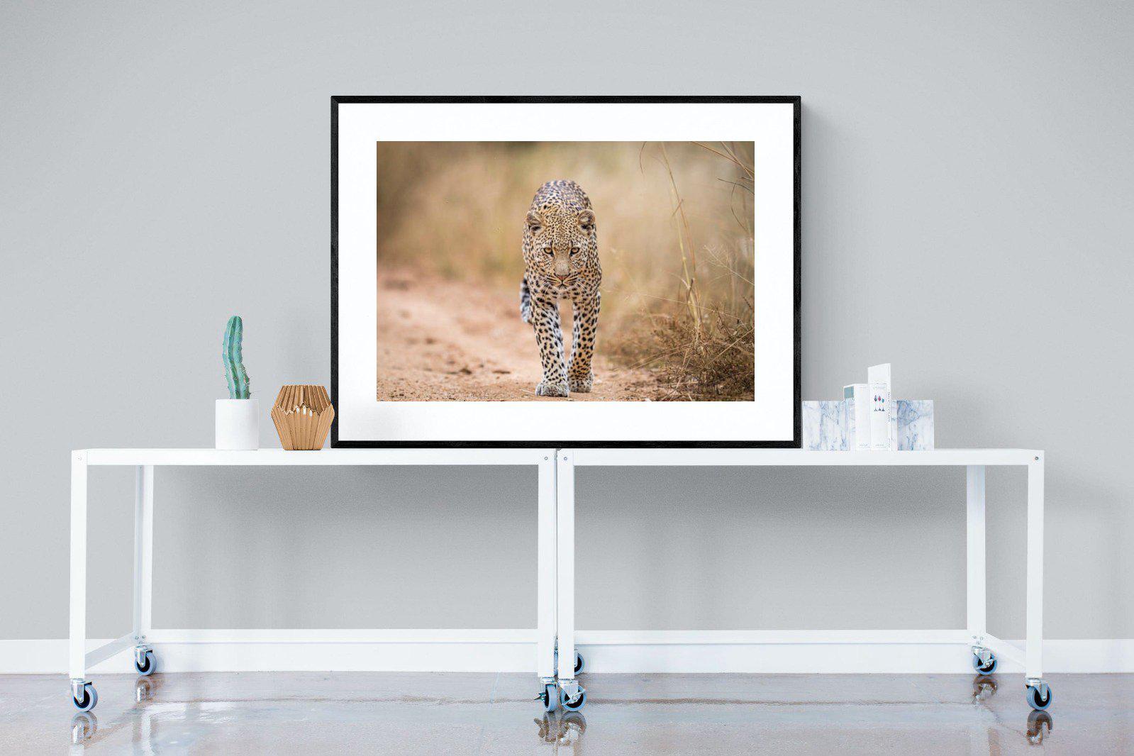 Leopard-Wall_Art-120 x 90cm-Framed Print-Black-Pixalot