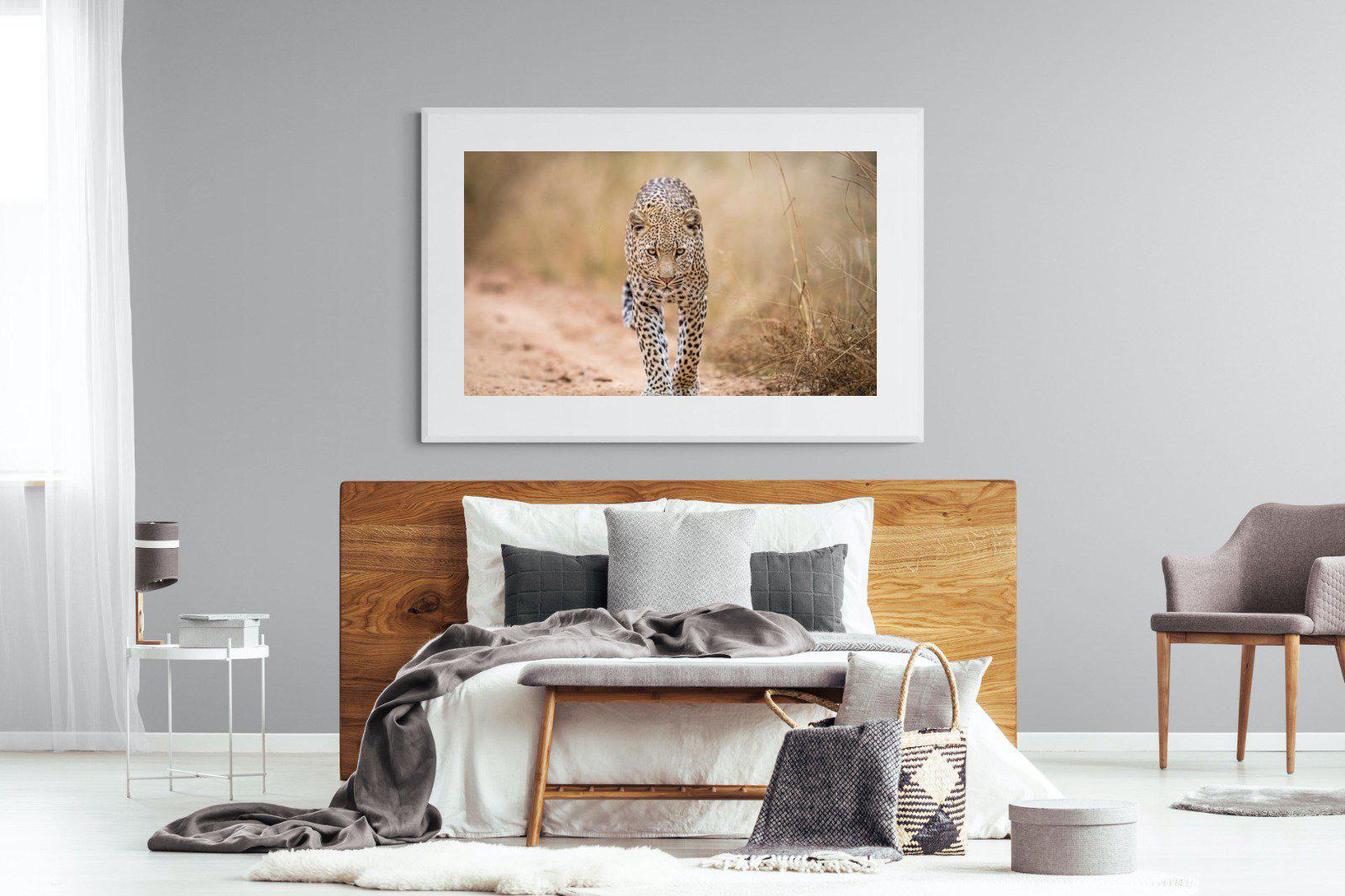 Leopard-Wall_Art-150 x 100cm-Framed Print-White-Pixalot
