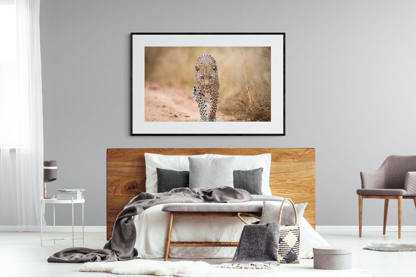 Leopard-Wall_Art-150 x 100cm-Framed Print-Black-Pixalot