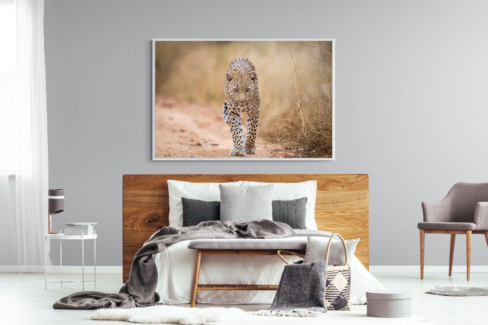Leopard-Wall_Art-150 x 100cm-Mounted Canvas-White-Pixalot