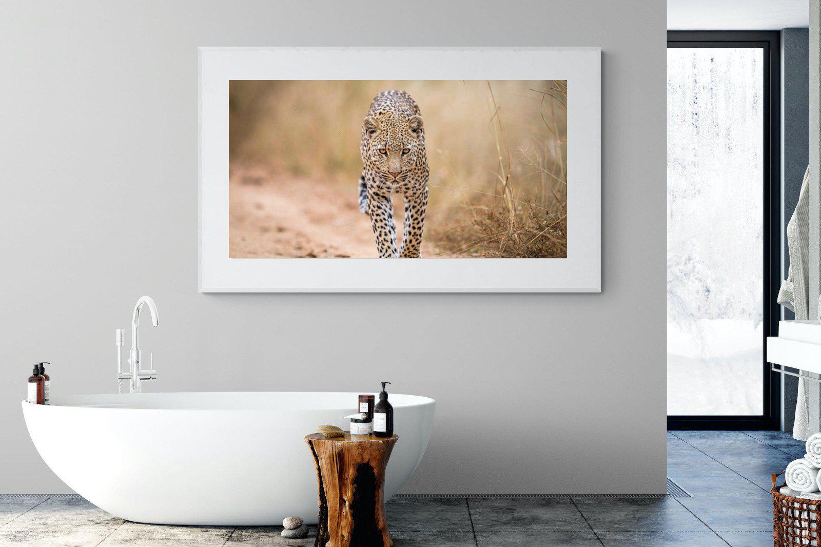 Leopard-Wall_Art-180 x 110cm-Framed Print-White-Pixalot