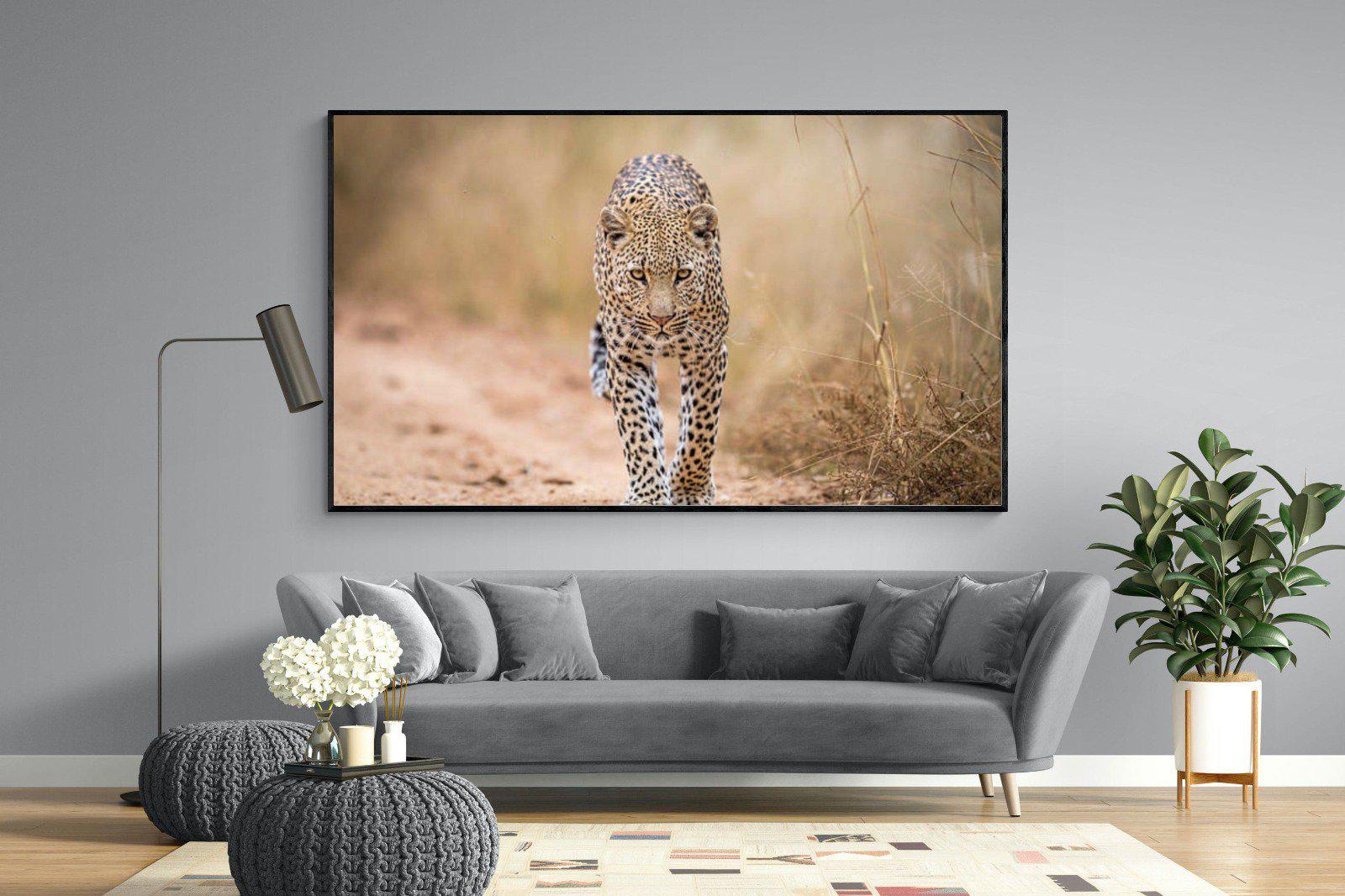 Leopard-Wall_Art-220 x 130cm-Mounted Canvas-Black-Pixalot