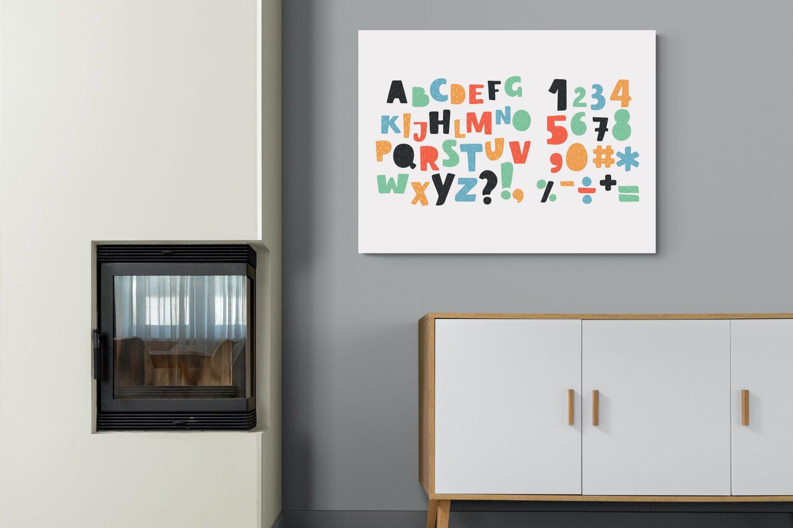 Letters & Numbers-Wall_Art-100 x 75cm-Mounted Canvas-No Frame-Pixalot