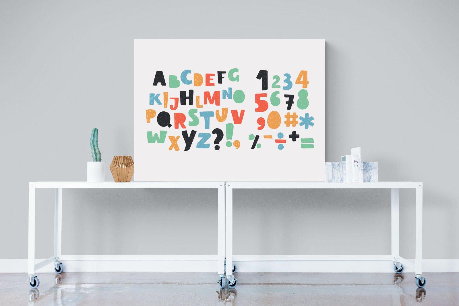 Letters & Numbers-Wall_Art-120 x 90cm-Mounted Canvas-No Frame-Pixalot